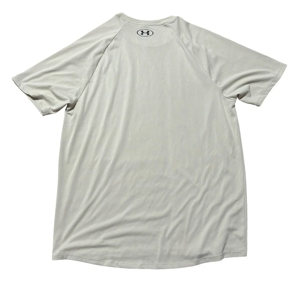 Under Armour The Tech Tee Loose‎ Fit T Shirt Beige Stained Size Medium 20 x 27